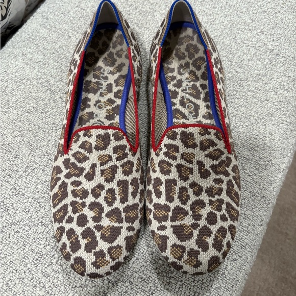 Rothy's Shoes - Rothy's Leopard Print Flats with Red and Blue Accents